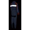 Milwaukee Leather women's gray and orange rain suit with reflective piping, water-resistant material, and full coverage for rainy weather.