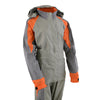 Milwaukee Leather women's gray and orange waterproof rain suit with reflective piping, designed for water resistance and visibility.