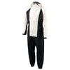 Milwaukee Leather NexGen Ladies beige and black waterproof rain suit with hood, designed for rain protection and outdoor wear.