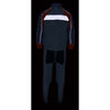 Milwaukee Leather men's gray and orange water-resistant rain suit with reflective piping, designed for outdoor weather protection.