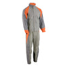 Milwaukee Leather men's gray and orange water-resistant rain suit with reflective piping, designed for outdoor protection.