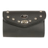 Milwaukee Leather black PVC small studded windshield bag with quick release clip, designed for motorcycle windshields and accessories.
