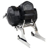 Milwaukee Leather SH535 small motorcycle leather roll bag mounted on sissy bar, designed for biker bags and easy attachment.