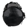 Milwaukee Leather SH535 small motorcycle leather roll bag mounted on a sissy bar, designed for biker bags and easy installation.