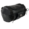 Milwaukee Leather SH535 small motorcycle leather roll bag mounted on sissy bar, designed for biker bags and easy installation.