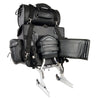 Milwaukee Leather SH538 large black PVC motorcycle touring sissy bar bag, water-resistant biker bag with adjustable straps.