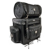 Milwaukee Leather SH538 black PVC motorcycle touring sissy bar bag with water-resistant design and large storage capacity for bikers.