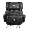 Milwaukee Leather SH538 large black PVC motorcycle touring sissy bar bag with water-resistant design and multiple compartments.