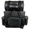 Milwaukee Leather SH539 black motorcycle PVC 2-piece touring sissy bar bag with large storage for biker bikes.