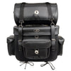 Milwaukee Leather SH539 black motorcycle PVC touring sissy bar bag with two-piece design for bikers.