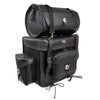 Milwaukee Leather SH539 black motorcycle PVC touring sissy bar bag with two spacious compartments for bikers.