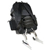 Milwaukee Leather SH540 black leather and textile motorcycle sissy bar backpack bag with sturdy straps and spacious design.