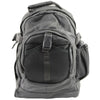 Milwaukee Leather black leather 2-in-1 motorcycle sissy bar and bag back with sturdy straps and sleek design.