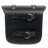 Milwaukee Leather SH545 small black PVC motorcycle sissy bar bag with straps for secure attachment on biker bikes.