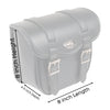 Milwaukee Leather SH545 small black PVC motorcycle sissy bar bag with straps and zippered compartments for biker luggage.