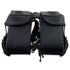 Milwaukee Leather SH55103ZB Zip Off Black Plain PVC Three Strap Motorcycle Saddlebags