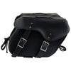 Milwaukee Leather black PVC zip-off motorcycle saddlebag with large size and throwover design, suitable for biker bags.