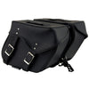 Milwaukee Leather black PVC zip-off motorcycle saddlebags with large size and throwover design, ideal for biker bags storage.