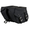 Milwaukee Leather black PVC zip-off motorcycle saddlebag with large size, throwover design, and secure zipper closure.