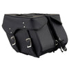 Milwaukee Leather black PVC zip-off motorcycle saddlebags with large size and throwover design, ideal for biker BIKER BAGS.