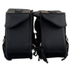 Milwaukee Leather black PVC zip-off motorcycle saddlebags with large size and throwover design, suitable for biker bags.