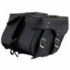 Milwaukee Leather black PVC zip-off motorcycle saddlebags with large size and throwover design, suitable for biker riding gear.