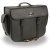 Milwaukee Leather black PVC motorcycle sissy bar bag with carrying handle, designed for bikers and motorcycle touring.