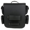 Milwaukee Leather SH584 large black PVC motorcycle sissy bar bag with five bonus pockets, designed for biker bags.