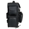 Milwaukee Leather SH584 large black PVC motorcycle sissy bar bag with five bonus pockets, designed for biker bags.