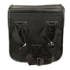 Milwaukee Leather SH590 black PVC motorcycle braided sissy bar bag mounted on a bike sissy bar with detailed braided design.