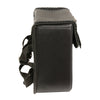 Milwaukee Leather SH590 black PVC motorcycle sissy bar bag with braided design, compact size, and sturdy construction for bikers.