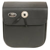 Milwaukee Leather SH59002 small black PVC sissy bar motorcycle bag attached to a bike's sissy bar, designed for biker bags.