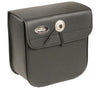 Milwaukee Leather SH59002 small black PVC motorcycle sissy bar bag with straps and zipper closure, designed for biker bags.
