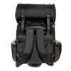 Milwaukee Leather SH602BAG black textile and PVC medium touring sissy bar motorcycle bag with two compartments, mounted on a bike.