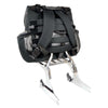 Milwaukee Leather SH602S black textile two-piece studded touring sissy bar motorcycle bag with straps and hardware.