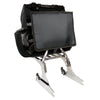 Milwaukee Leather SH602S black textile two-piece studded touring sissy bar motorcycle bag with sturdy design and chrome accents.