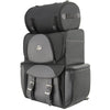 Milwaukee Leather SH605 large black textile and PVC 2-piece touring sissy bar motorcycle bag for bikers.