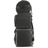 Milwaukee Leather SH605 large black textile and PVC motorcycle touring sissy bar bag with multiple compartments and sturdy straps.