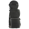 Milwaukee Leather SH605 large black textile and PVC touring sissy bar motorcycle bag with multiple compartments and sturdy straps.