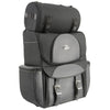 Milwaukee Leather SH605 large black textile and PVC motorcycle touring sissy bar bag with two sections, designed for bikers.