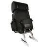 Milwaukee Leather SH606 large black textile motorcycle sissy bar bag with briefcase pockets, designed for bikers and storage.