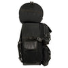 Milwaukee Leather SH606 large black textile motorcycle sissy bar bag with briefcase pockets, designed for biker bags storage.