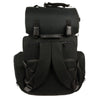 Milwaukee Leather SH617 large black nylon two-piece sissy bar motorcycle bag with map pocket on a bike.