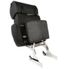 Milwaukee Leather SH617 large black nylon two-piece sissy bar motorcycle bag with map pocket on a bike.