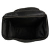 Milwaukee Leather SH617 large black nylon two-piece sissy bar motorcycle bag with map pocket mounted on bike.