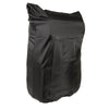 Milwaukee Leather SH617 black nylon two-piece sissy bar motorcycle bag with map pocket mounted on a motorcycle.