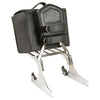 Milwaukee Leather SH618 black PVC motorcycle sissy bar bag with sturdy straps and spacious storage for biker accessories.