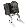Milwaukee Leather medium black studded PVC sissy bar motorcycle bag with straps and decorative studs, designed for biker bags.