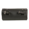 Milwaukee Leather SH622 black PVC large angled flap tool bag with Velcro closure, designed for clips, thigh, fan, and utility use.