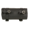 Milwaukee Leather SH625 Black PVC large curved flap tool bag with quick release for biker gear, durable and spacious for tools.